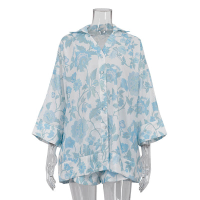 Conjunto de Dos Piezas: Camisa Suelta Larga y Short Talle Alto con Cinturón - Image 12