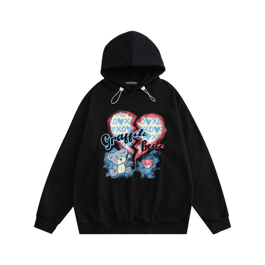 Sudadera con Capucha Suelta para Pareja - Diseño Osito Amor - Image 8