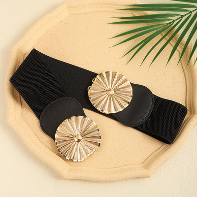 Cinturón Elástico Ancho para Mujer con Hebilla Metálica Circular - Image 9