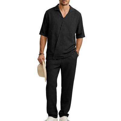 Traje Ejecutivo de Manga Corta con Solapa y Pantalón - Image 4