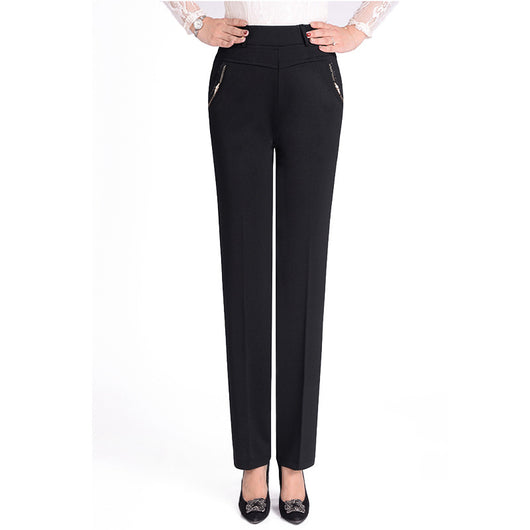 Pantalones Rectos Elásticos de Cintura Alta para Tallas Grandes - Image 12