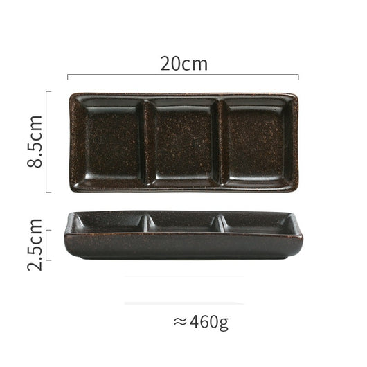Plato de Cerámica Japonés Compartido de Tres Secciones para Condimentos - Image 18