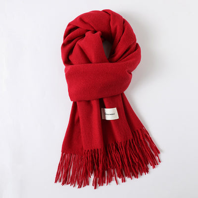 Bufanda de Cachemira Artificial con Borlas - Abrigo Cálido para Otoño e Invierno - Image 8