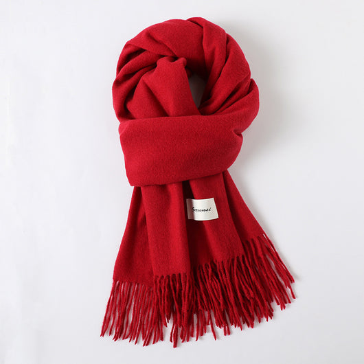 Bufanda de Cachemira Artificial con Borlas - Abrigo Cálido para Otoño e Invierno - Image 8