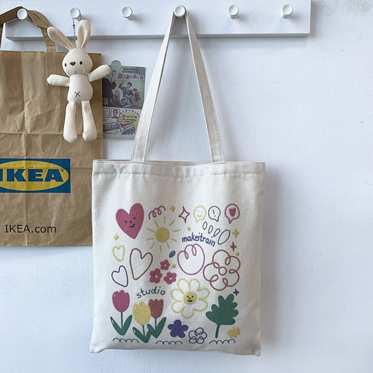 Bolsa de Lona Grande con Estampados Adorables - Capacidad Máxima - Image 20