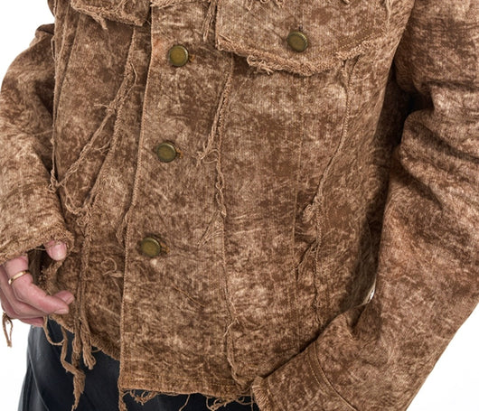 Chaqueta Denim Vintage Desgastada con Bordes Rotos - Image 21