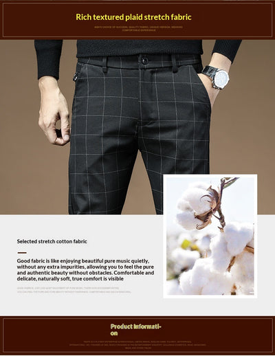 Pantalones de Vestir Cuadros Negros para Hombre - Image 12