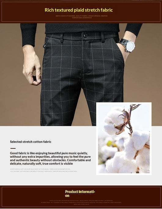 Pantalones de Vestir Cuadros Negros para Hombre - Image 12