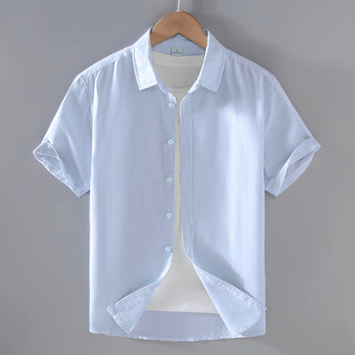 Camisa de Lino Hombre Manga Corta Suelta Casual - Image 6