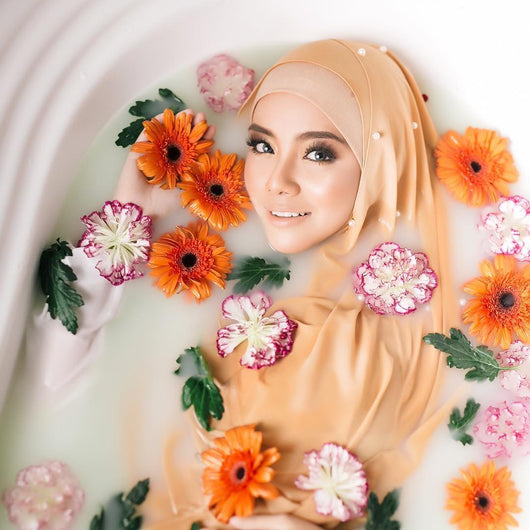 Pañuelo Hijab de Gasa Perla con Brillo - Image 27