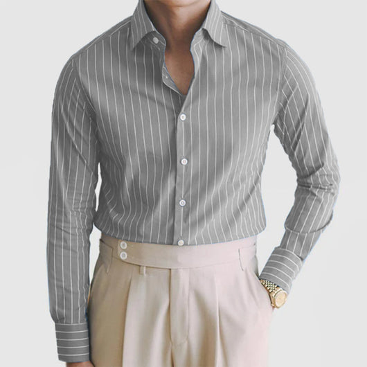 Cardigan Rayado para Hombre con Solapa y Manga Larga - Image 12
