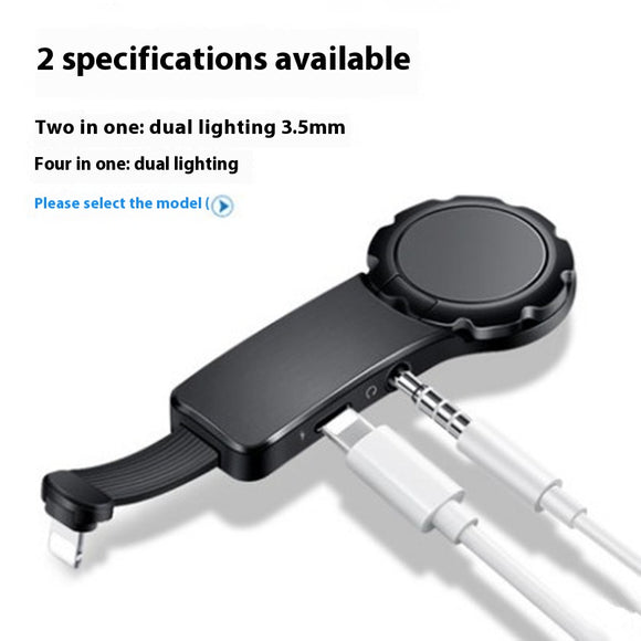 Adaptador de Audio Multifuncional con Anillo de Sujeción y Carga