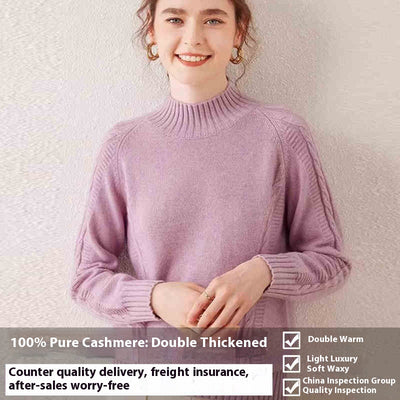 Suéter de Cachemira Pura para Otoño e Invierno - Tejido Grueso - Image 2