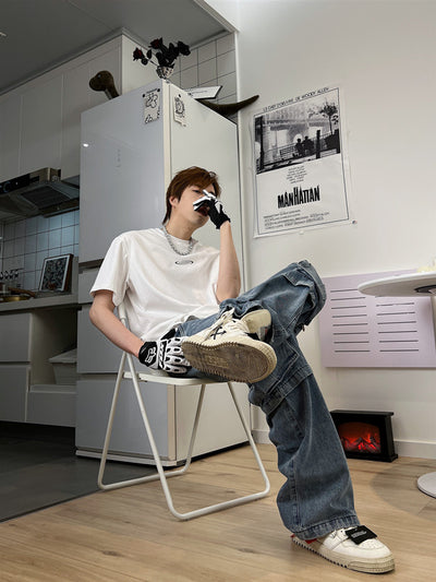 Jeans Hip Hop Desgastados con Flecos para Hombre - Image 2
