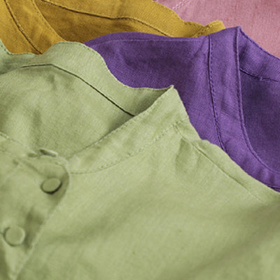 Camisa Holgada de Algodón y Lino Talla Grande - Image 14
