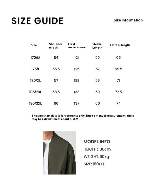 Chaqueta Piloto Holgada con Cuello Beisbolero para Hombre - Image 8