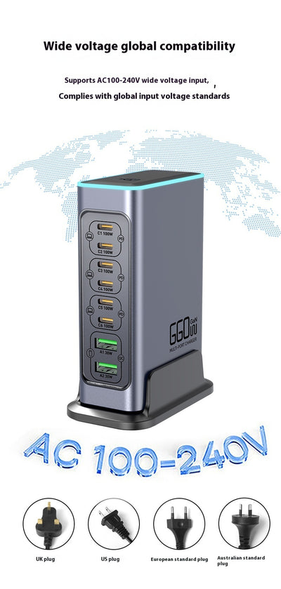 Cargador Rápido GaN 660W Multi-Puerto para Dispositivos Móviles y Tablets - Image 4