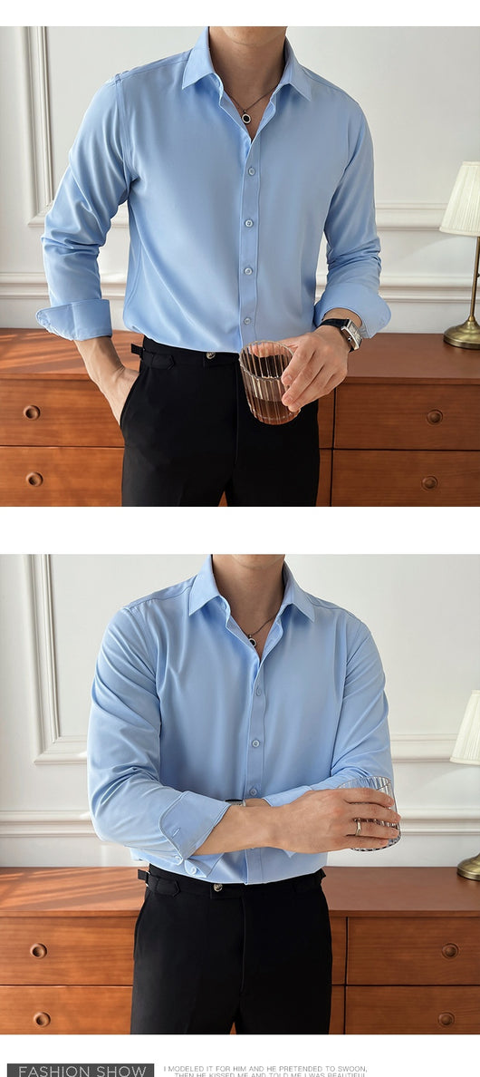 Camisa de Negocios Manga Larga Multicolor para Hombre - Image 16