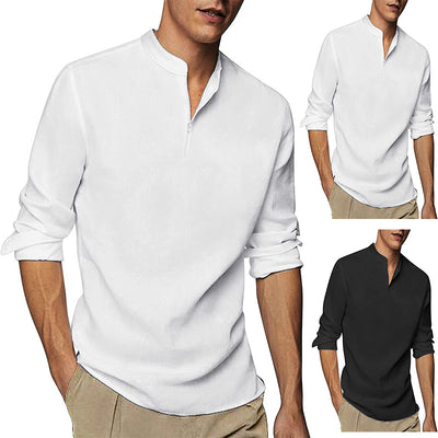 Camisa Clásica Negra de Algodón con Mangas Largas - Image 10