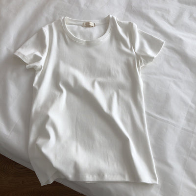 Camiseta Slim Fit de Algodón Elástico Cuello Redondo Manga Corta - Image 9