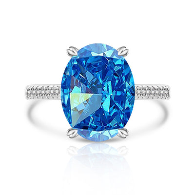 Anillo Versátil de Diamante Hielo Floral en Carbono Alto para Mujer - Image 12