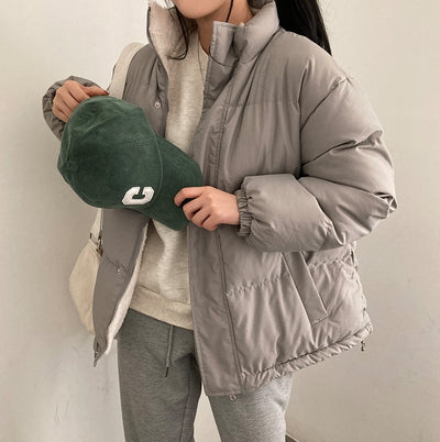 Abrigo Acolchado Reversible de Cuello Alto para Mujer - Cálido y Versátil - Image 25