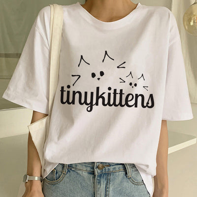 Playera Pareja a Juego con Estampado Divertido de Gatos - Unisex Manga Corta Tendencia - Image 8