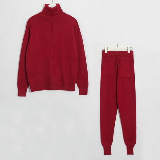 Suéter de Dos Piezas en Colores Sólidos para Otoño e Invierno - Image 11