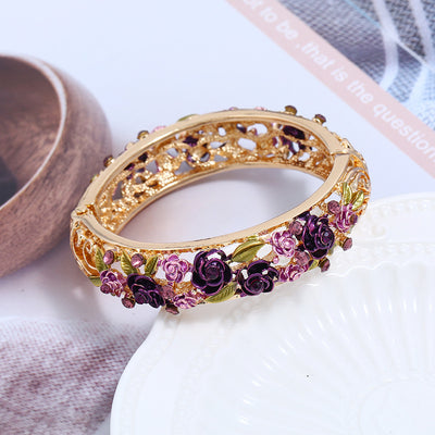 Brazalete Abierto con Mariposas y Flores Pintadas - Image 12