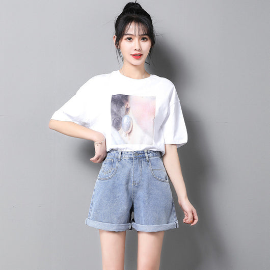 Shorts de Mezclilla Cintura Alta Estilo Coreano para Mujer - Image 11