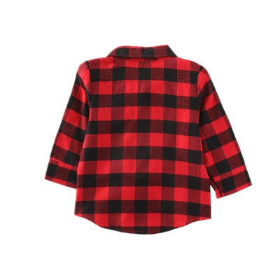 Camisa a Cuadros de Manga Larga para Niños y Niñas - Image 8