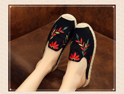 Sandalias Baotou Bordadas con Hojas para Mujer - Image 5