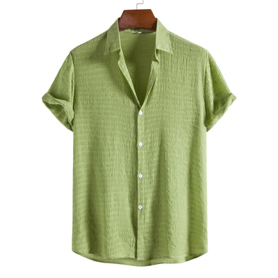 Camisa Manga Corta Cuadros Oscuros para Hombre - Image 7