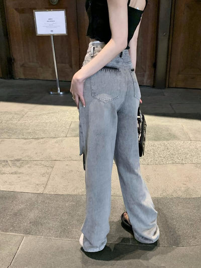 Jeans Rotos de Cintura Alta Holgados para Verano - Image 3
