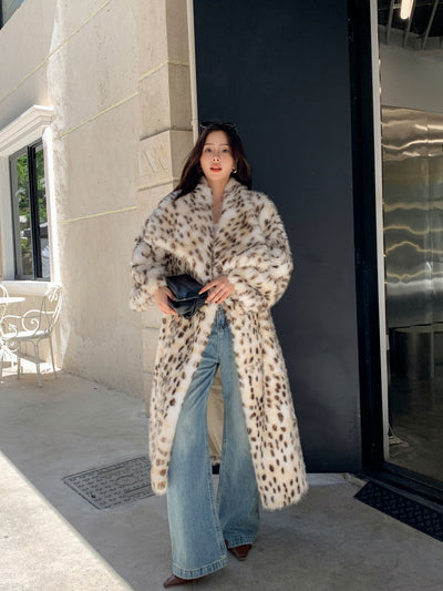 Abrigo Trench Tejido Coreano con Cuello Volante y Detalles de Piel - Image 16