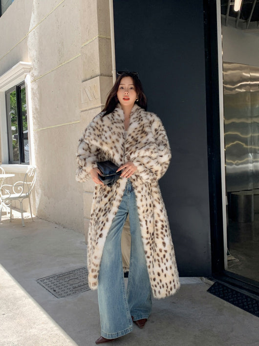 Abrigo Trench Tejido Coreano con Cuello Volante y Detalles de Piel - Image 16