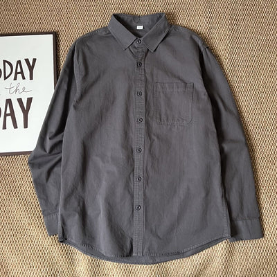Camisa Casual Suelta Coreana de Manga Larga para Hombre - Image 4