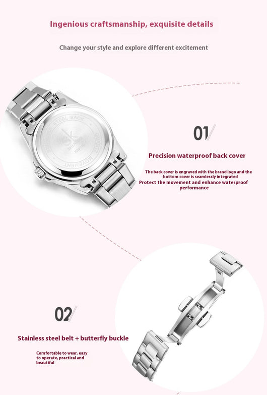 Reloj Elegante para Mujer Acero Inoxidable Resistente al Agua - Image 11