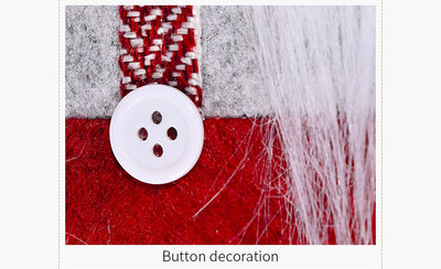 Christmas gnome curtain buckle with a red and white patterned hat, gray body, and long white beard. - Image 11