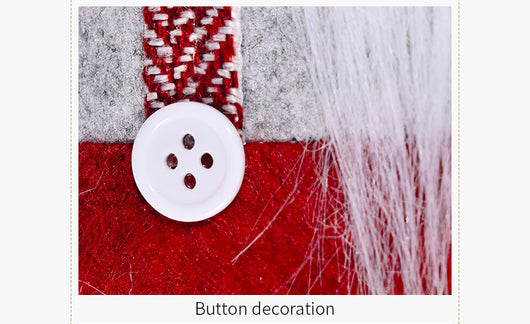 Christmas gnome curtain buckle with a red and white patterned hat, gray body, and long white beard. - Image 11
