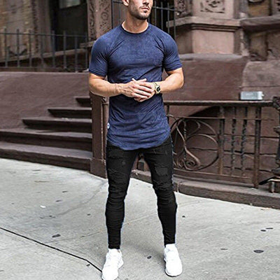Jeans Ajustados para Hombre con Corte Entallado en Rodillas - Image 9