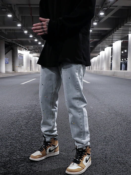 Jeans Rotos y Desgastados con Efecto Salpicado a Mano - Image 8