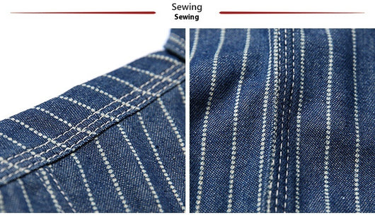 Camisa Vintage de Manga Larga a Rayas con Detalles de Trabajo para Hombre - Image 8
