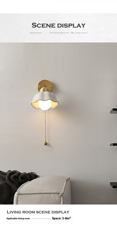 Lámpara de Pared Cerámica Retro Floral para Dormitorio y Pasillos - Image 10