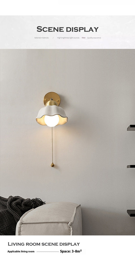 Lámpara de Pared Cerámica Retro Floral para Dormitorio y Pasillos - Image 10
