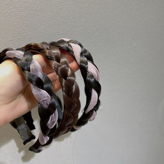 Diadema Trenzada de Tela Hecha a Mano Estilo Espiga para el Cabello