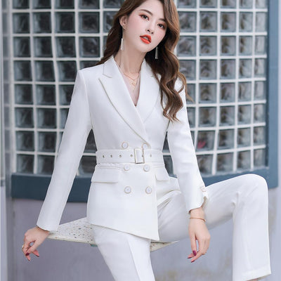 Traje Ejecutivo Mujer Manga Larga Color Sólido - Image 10