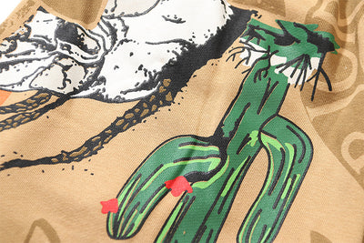 Shorts Casuales Unisex con Estampado Calavera y Cactus - Image 7