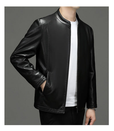Chaqueta de Cuero Casual Acolchada para Hombre con Forro Polar - Image 26