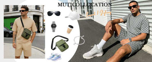 Conjunto de Playera y Shorts Casuales a Cuadros para Hombre - Image 13